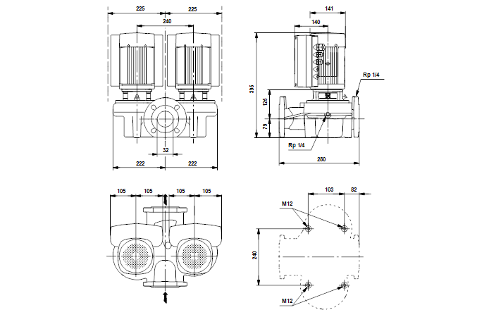 Grundfos TPED 32-60/4-S A-F-A-RUUE