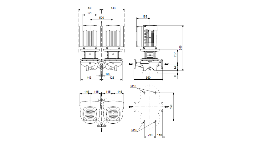 Grundfos TPED 100-130/4-S A-F-A-GQQE 3x400 В, 1450 об/мин