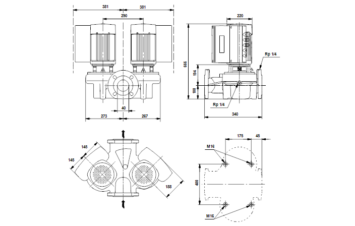 Grundfos TPED 40-360/2-S A-F-A-BAQE 3x400 В, 2900 об/мин