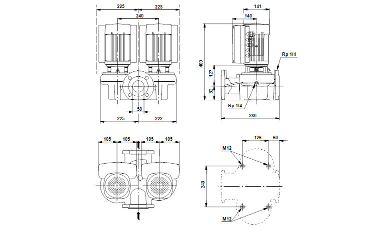 Grundfos TPED 50-60/4-S A-F-A-RUUE