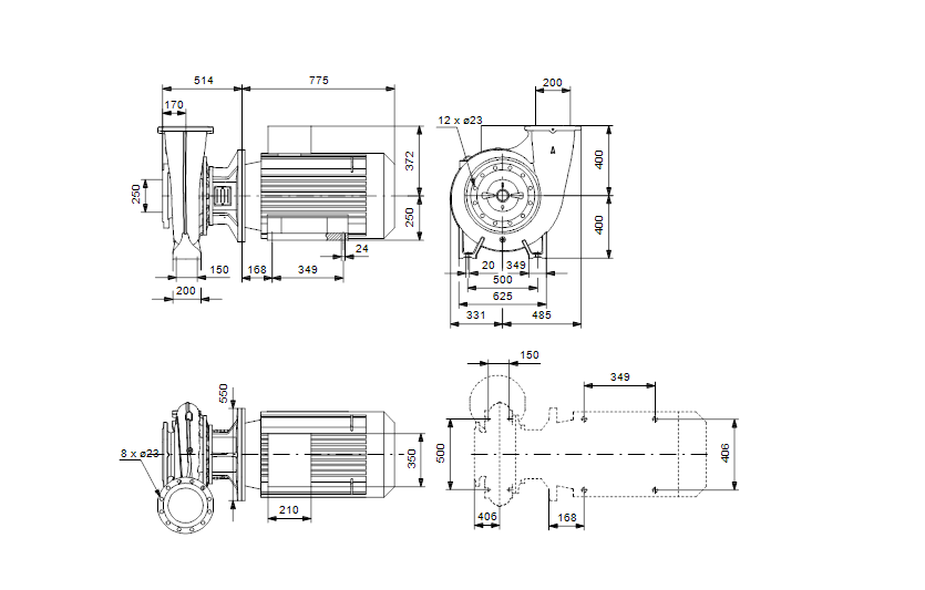 Grundfos NB 200-400/312 A-F-A-BAQE 1450 об/мин