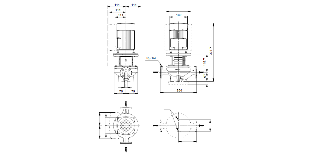 Grundfos TP 40-80/2 A-F-A-BUBE 1x230 В, 2900 об/мин