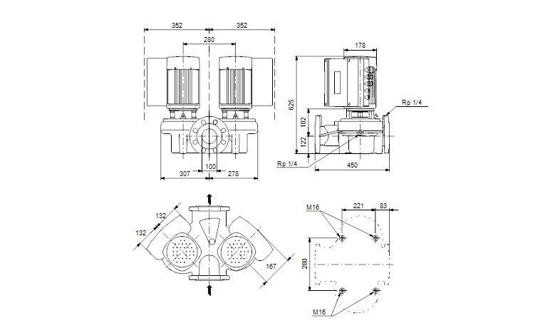 Grundfos TPED 100-60/4-S A-F-A-RUUE