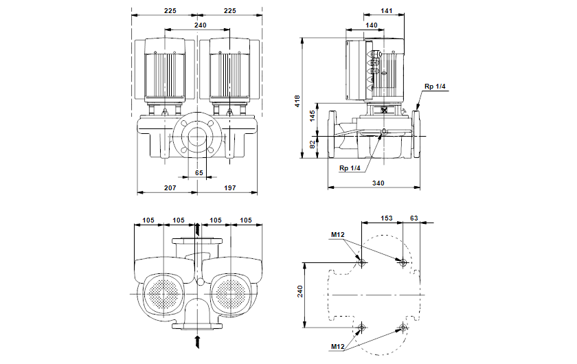 Grundfos TPED 65-60/2-S A-F-A-RUUE