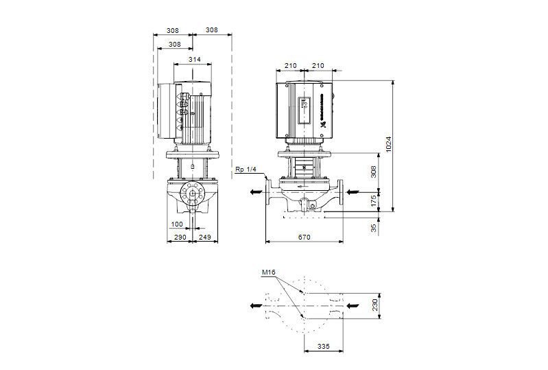 Grundfos TPE 100-370/4 A-F-A-BAQE 3x400 В, 1450 об/мин