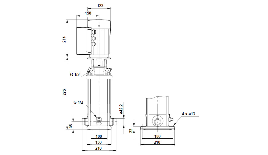 Grundfos CRNE 1-4 A-P-A-E-HQQE 1x200-240 60HZ