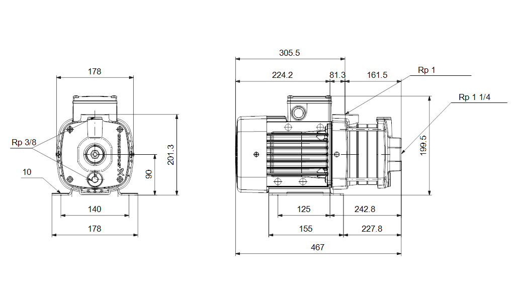 Grundfos CM-A 5-7 A-R-A-E-AQQE 3x400В