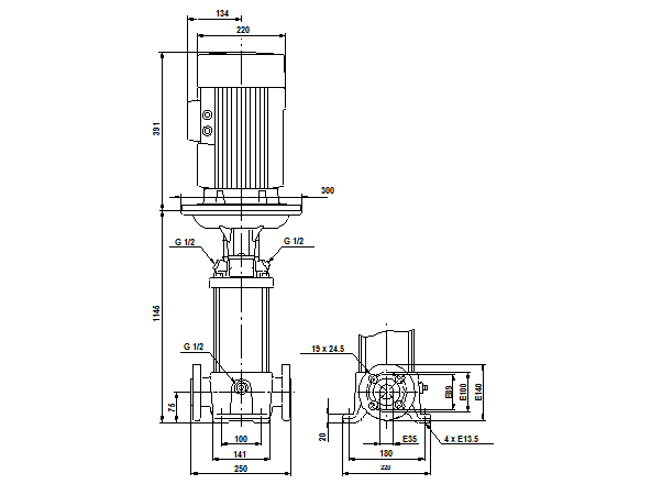 Grundfos CR 5-32 A-FGJ-A-E-HQQE (фланец по DIN) 3х400 В