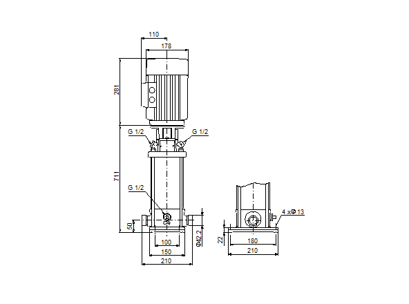 Grundfos CRN 1-27 A-P-G-V-HQQV (овальный фланец)