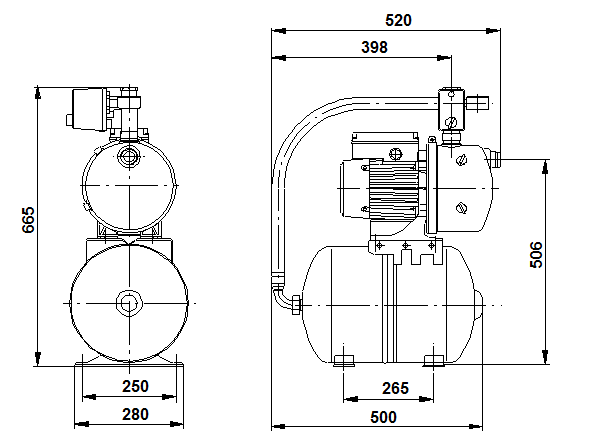 Grundfos Hydrojet JP 6 бак 24 литра 