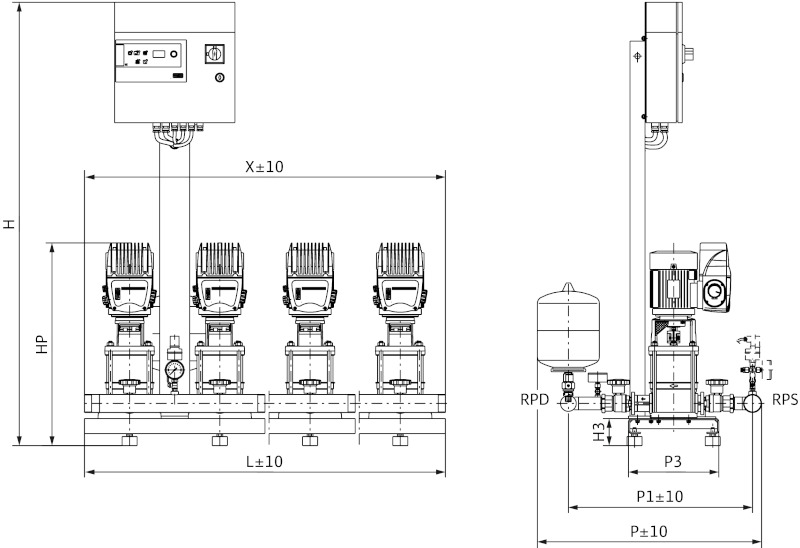 Установка Wilo-Comfort-Vario COR-3 MVIE 204EM/VR-EB-R