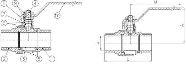 Шаровый кран Genebre 303304 DN-15 PN-25 , Корпус-латунь, НР/НР