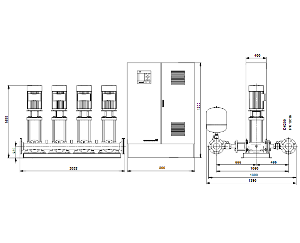 Grundfos Hydro MPC-S 4 CR45-5 U4 D-C-A-GHV