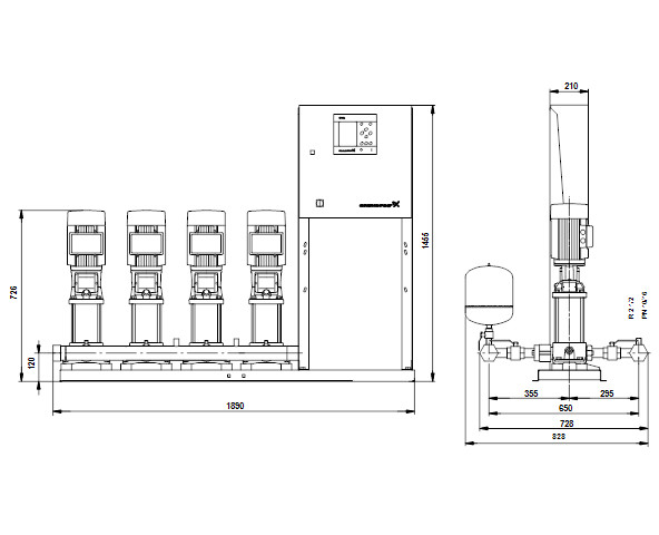 Grundfos Hydro MPC-S 4 CR5-8 U4 A-B-A-GHV