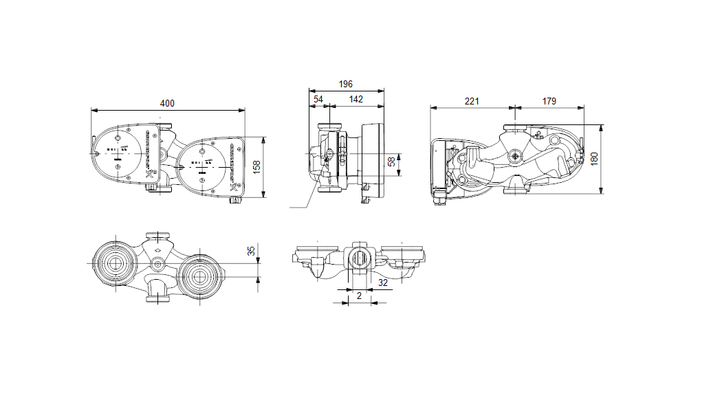 Grundfos MAGNA1 D 32-60 180 1x230V PN10