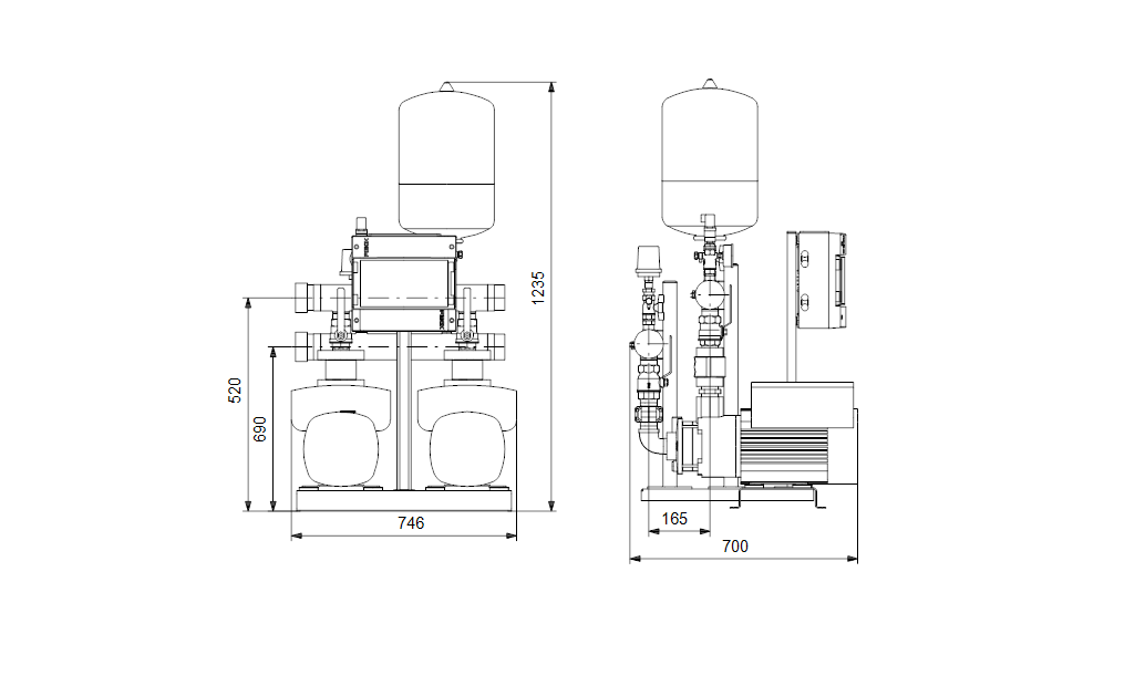 Grundfos Hydro Multi-E 2 CME 15-3 U2 A-A-C-A