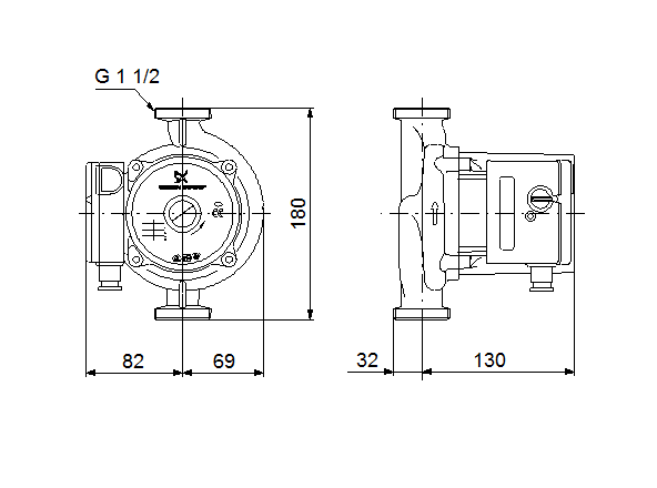 Grundfos UPS 25-120 180 1x230V 50Hz 9H