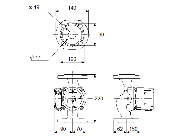 Grundfos UPS 32-100 F 220 1x230V 50Hz 9H PN6/10