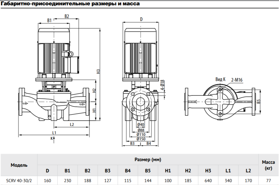Насос Waterstry SCRV 40-30/2, 3х380/660V;4 kw; раб. колесо - чугун